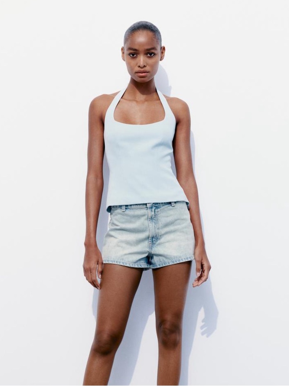 Zara Powder-Blur Halter Top